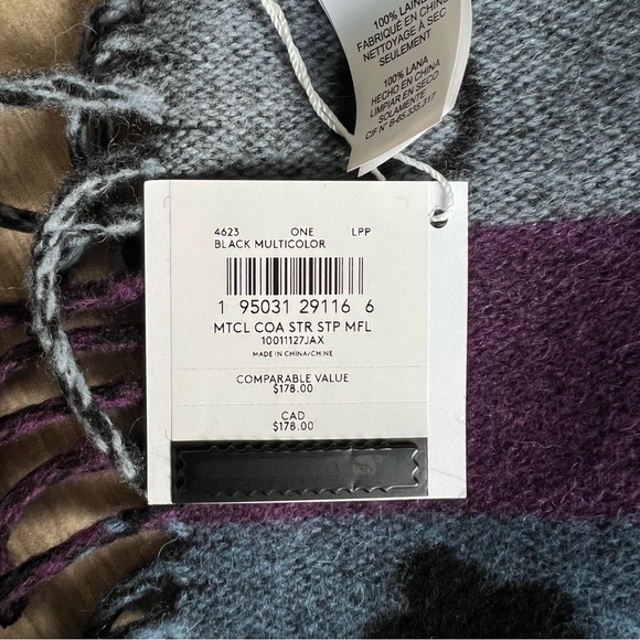 Coach Stars Striped Print Muffler - Picture 6 of 6